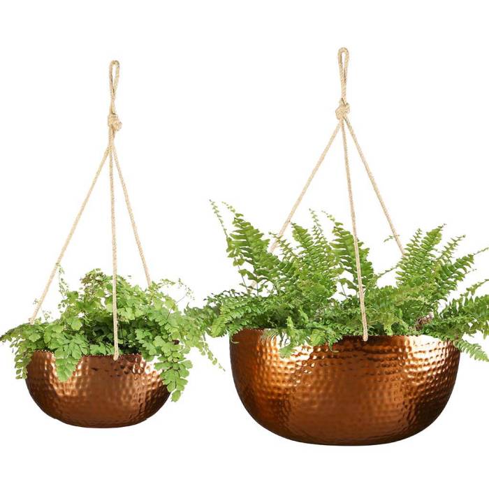 Copper metal plant pots